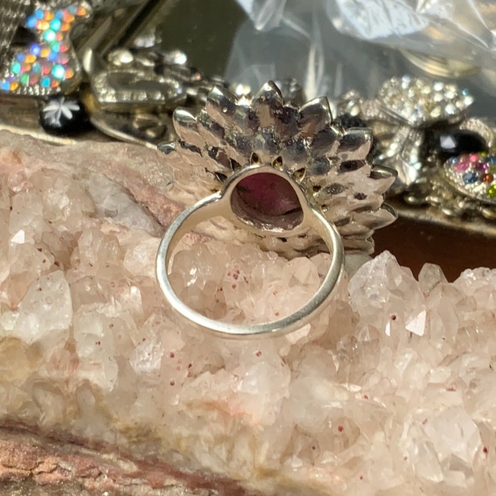Ruby 925 Sterling Silver Ring, Size 8 - image 3